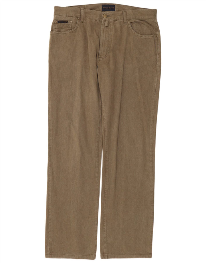 GANT Herre Regular Fit Straight Jeans W36 L32 Khaki Bomuld