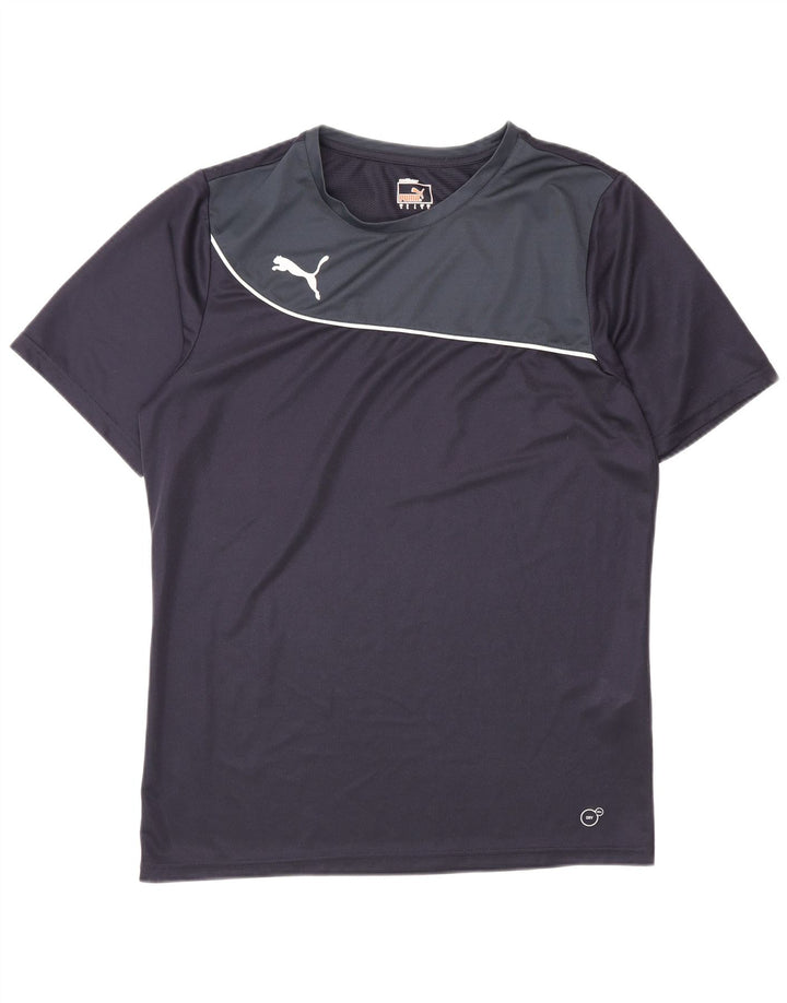 Puma Herre T-Shirt Top Stor Marineblå Colourblock