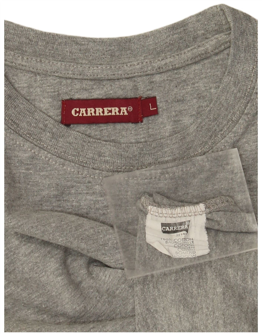 Carrera Dame T-Shirt Top UK 16 Stor Grå Flecked Bomuld