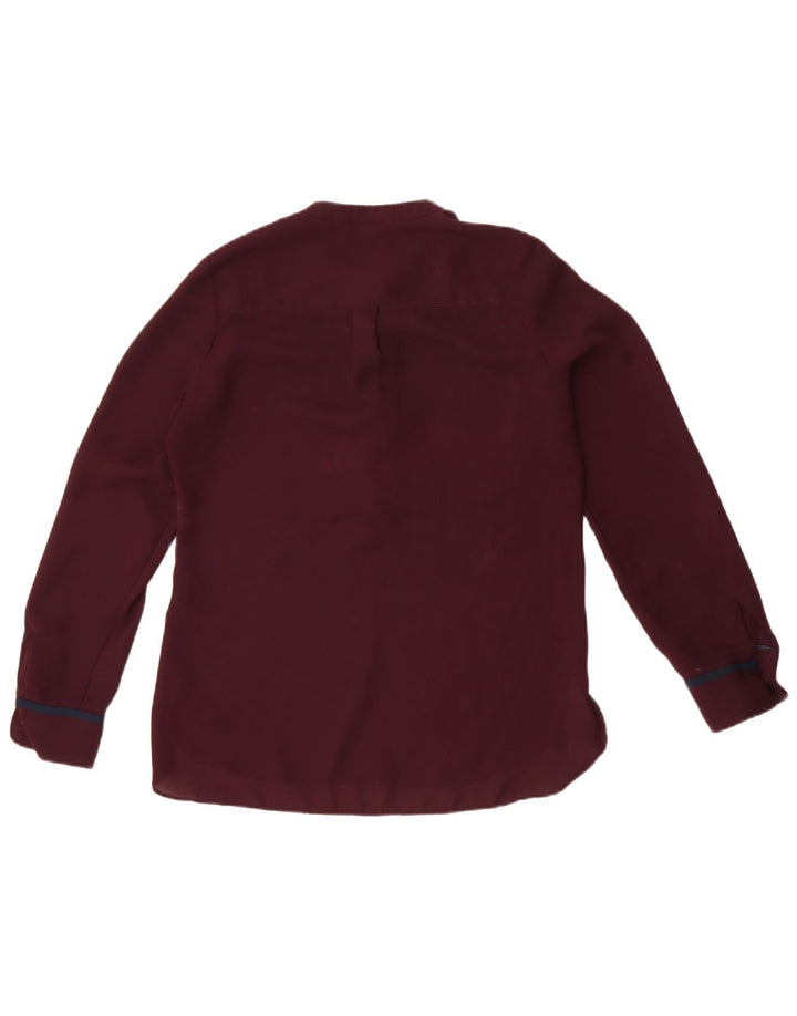 Tommy Hilfiger Dame Langærmet Bluse Top US 4 Small Bourgogne Polyester