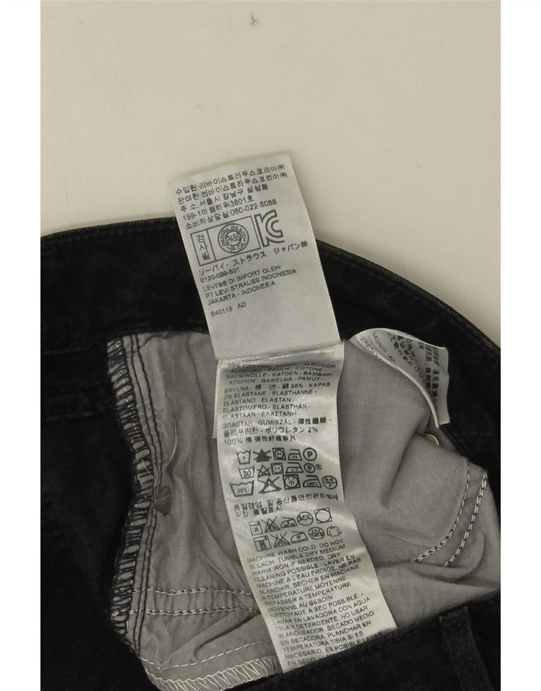 Levi's skinny jeans til kvinder W30 L32 sort bomuld