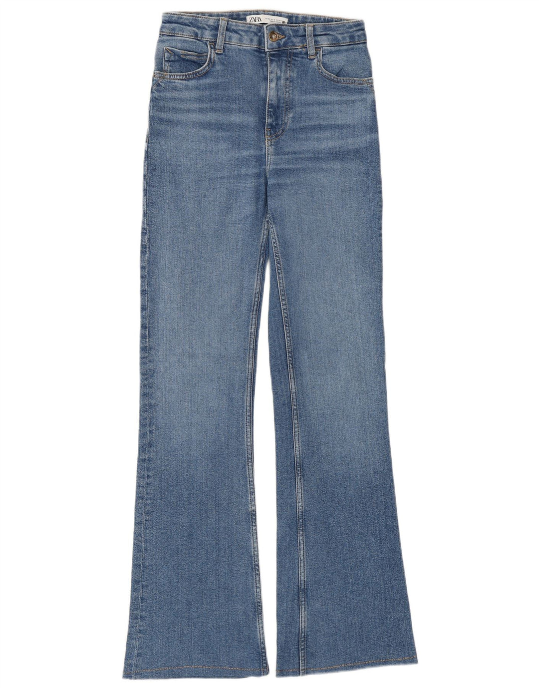 Zara Dame Flared Jeans EU 34 2XS W24 L31 Blå