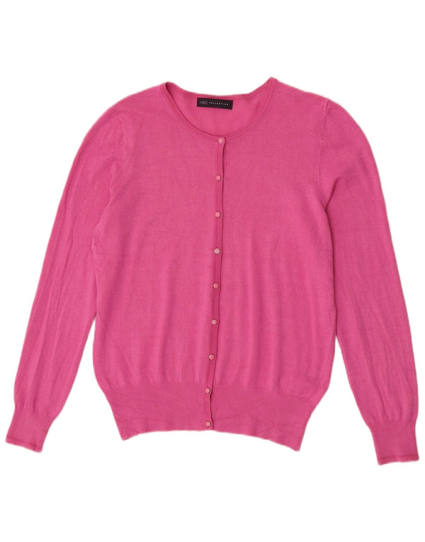 Marks & Spencer Dame Cardigan Sweater UK 14 Medium Pink Viscose