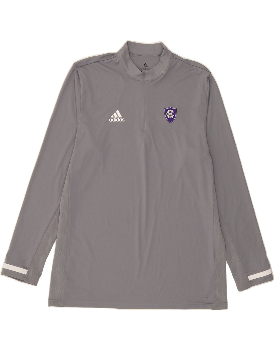 ADIDAS Mens Climacool Zip Neck Pullover Tracksuit Top XL Grey Polyester Vintage Adidas and Second-Hand Adidas from Messina Hembry 
