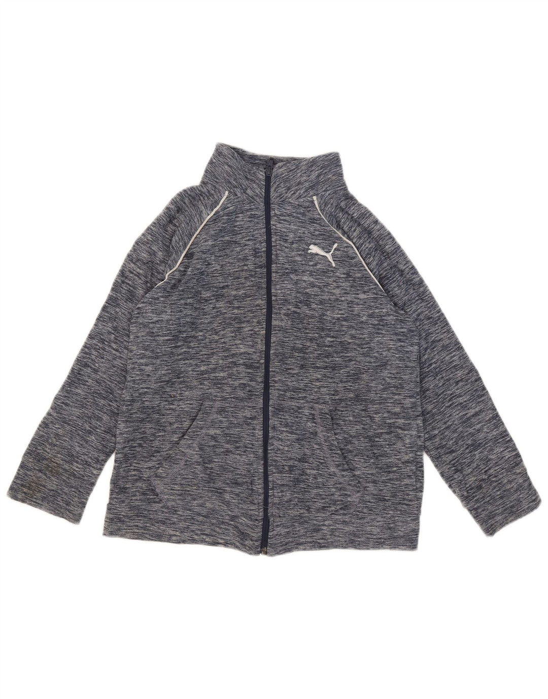 Puma fleecejakke til drenge 12-13 år Large Navy Blue Flecked Polyester