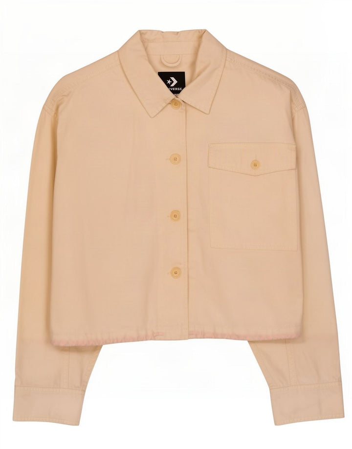 Converse Womens Crop Oversized bomberjakke UK 14 Medium Off White Bomuld