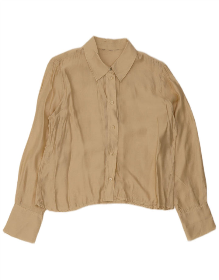 Vintage dameskjortebluse UK 14 Medium Beige