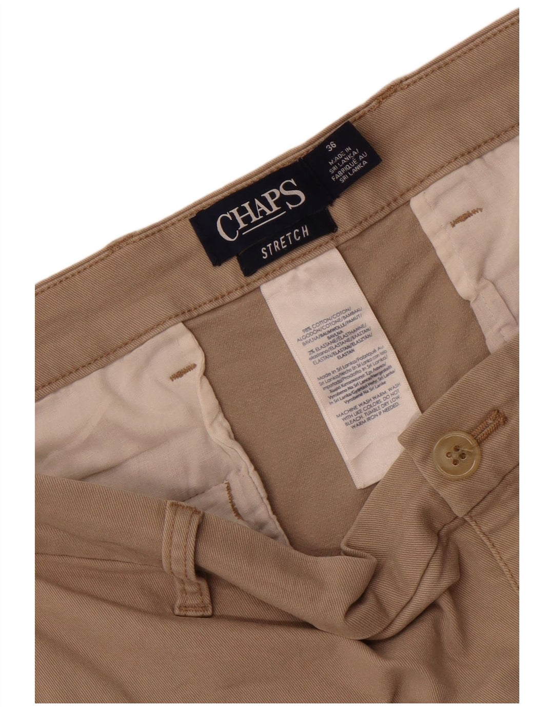Chaps Herre Chino Shorts W36 Stor Beige Bomuld
