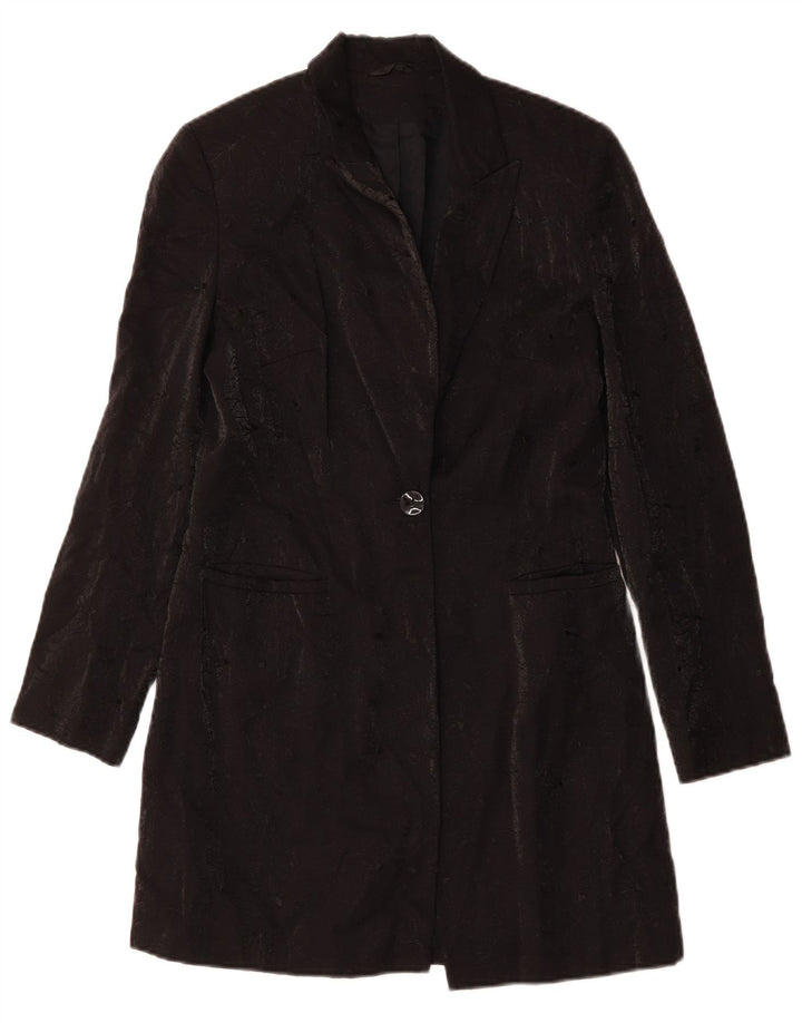 RICHARDS Dameoverfrakke UK 10 Small Black Floral Viscose