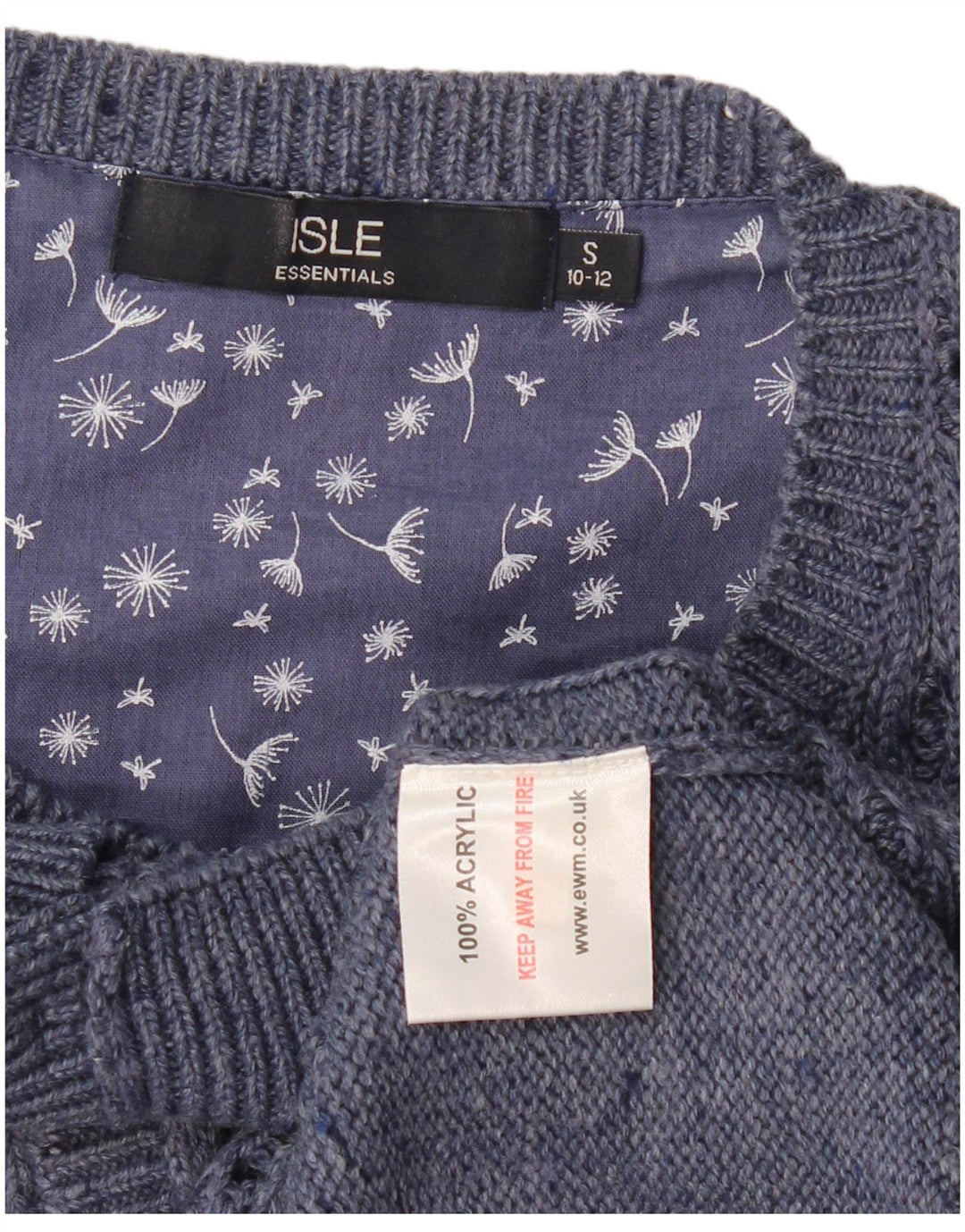 Vintage dame oversized cardigan sweater UK 10/12 Lille marineblå akryl