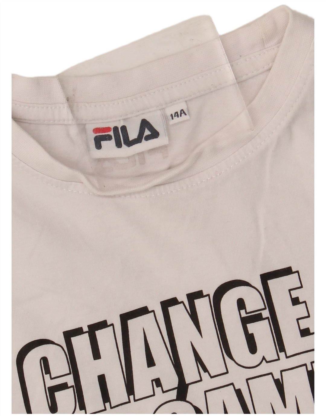 FILA Boys Graphic T-Shirt Top 13-14 Years White Cotton