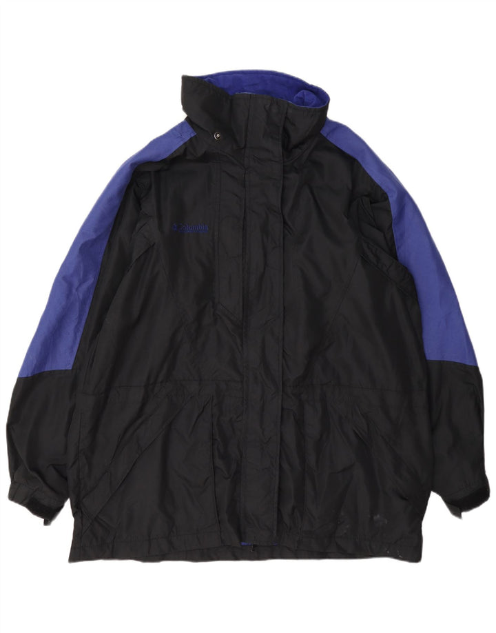 Columbia Grafisk regnjakke til kvinder UK 18 XL Sort Colourblock