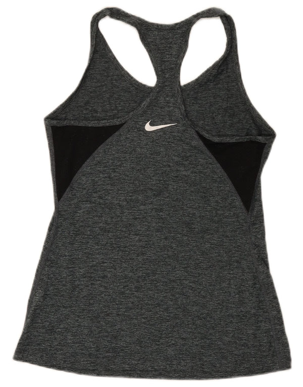 Nike Dame Dri Fit Vest Top UK 8 Small Grå Flecked Polyester