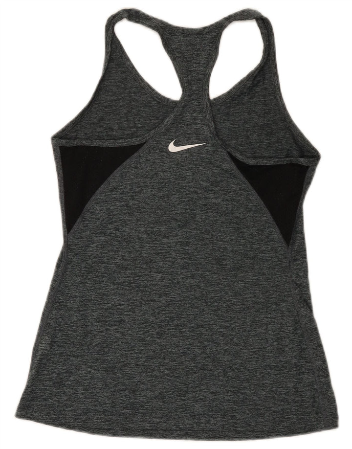 Nike Dame Dri Fit Vest Top UK 8 Small Grå Flecked Polyester