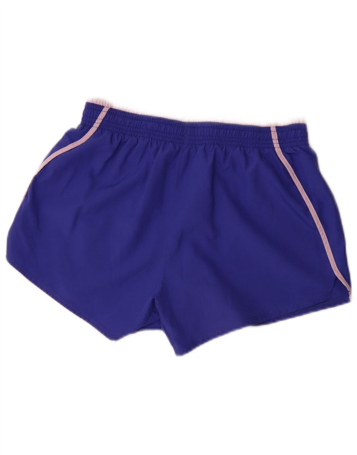 NIKE Dri Fit grafiske sportsshorts til kvinder UK 10 Small Blue Polyester