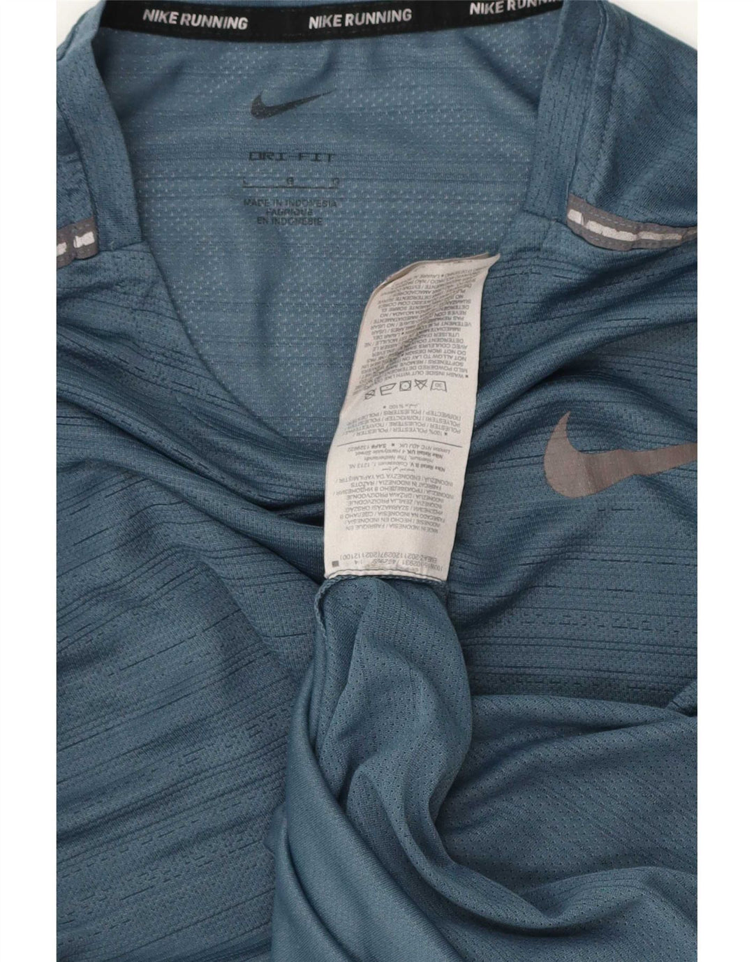 Nike Herre Dri Fit T-Shirt Top Stor blå Flecked Polyester