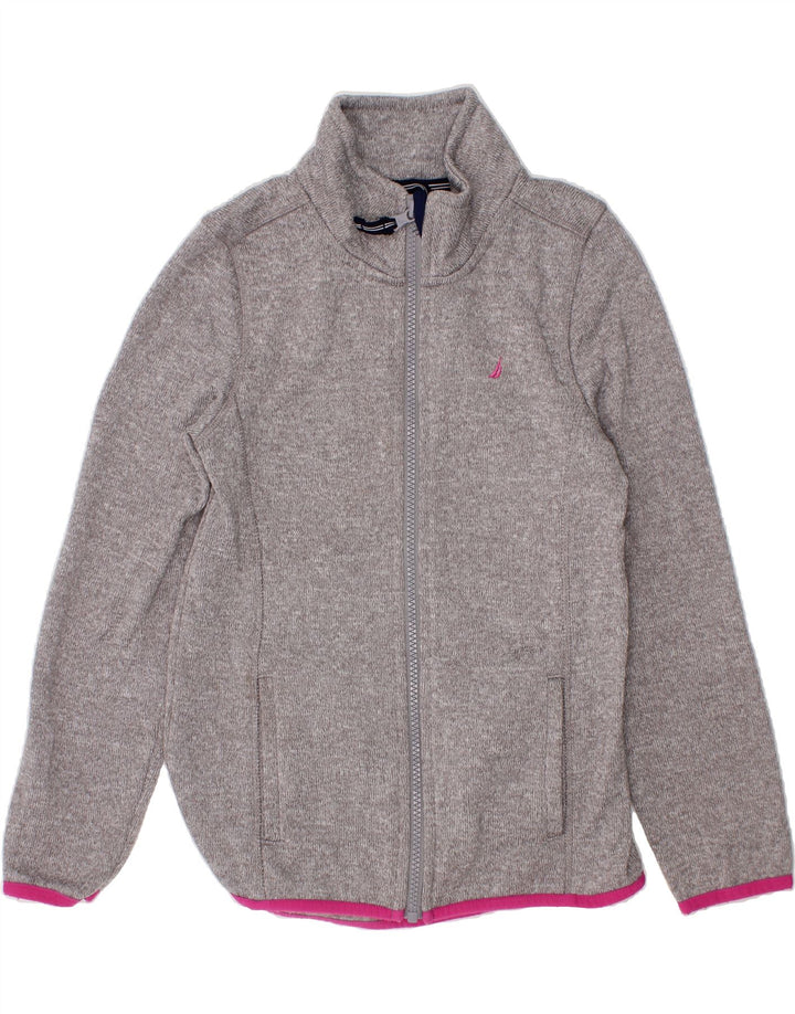NAUTICA Girls Tracksuit Top Jacket 8-9 Years Medium Grey Polyester Vintage Nautica and Second-Hand Nautica from Messina Hembry 