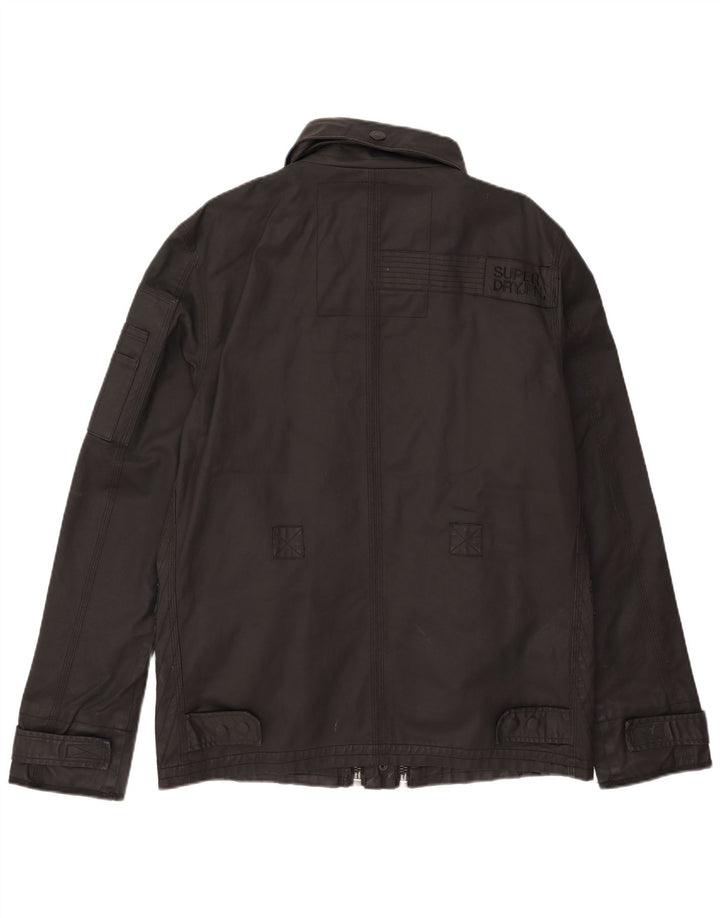 Superdry Military Jacket til mænd UK 44 2XL sort bomuld