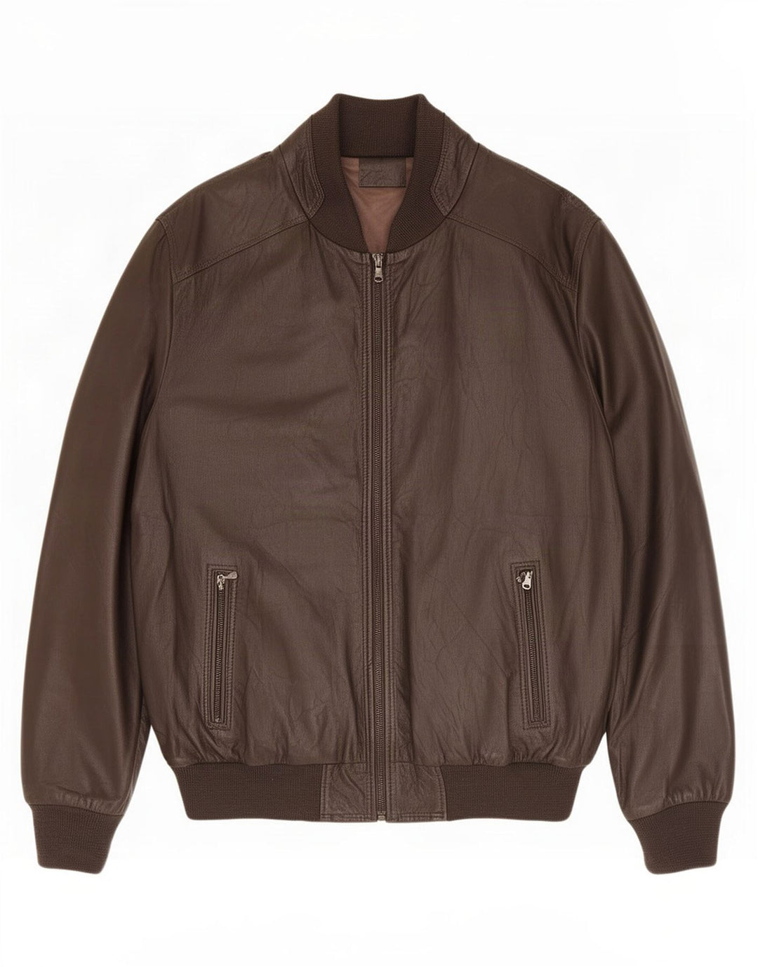 Vintage herre læderjakke IT 60 5XL Brun