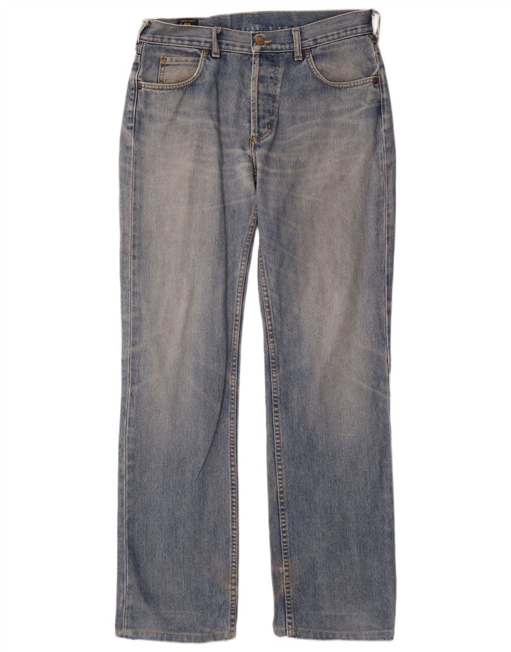 LEE Herre Grafiske Straight Jeans W32 L33 Blå Bomuld