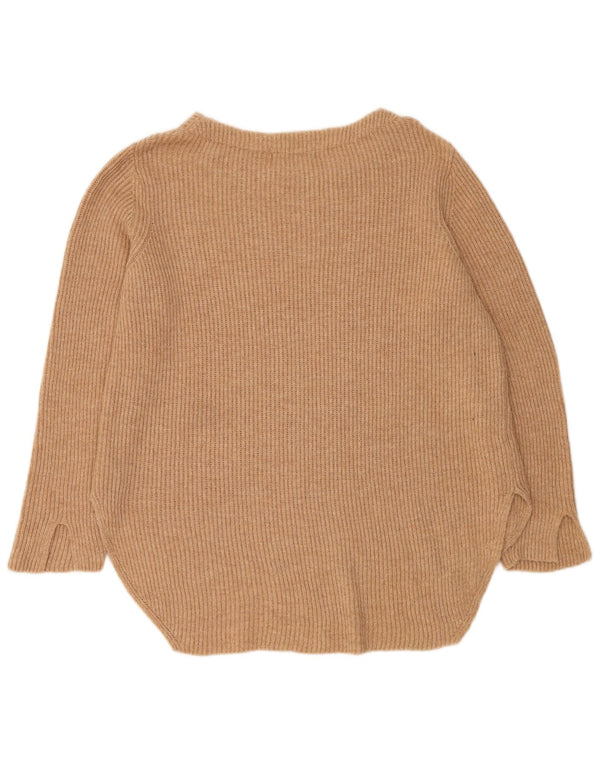 Marks & Spencer Dame Longline Boat Neck Jumper Sweater UK 20 2XL Beige