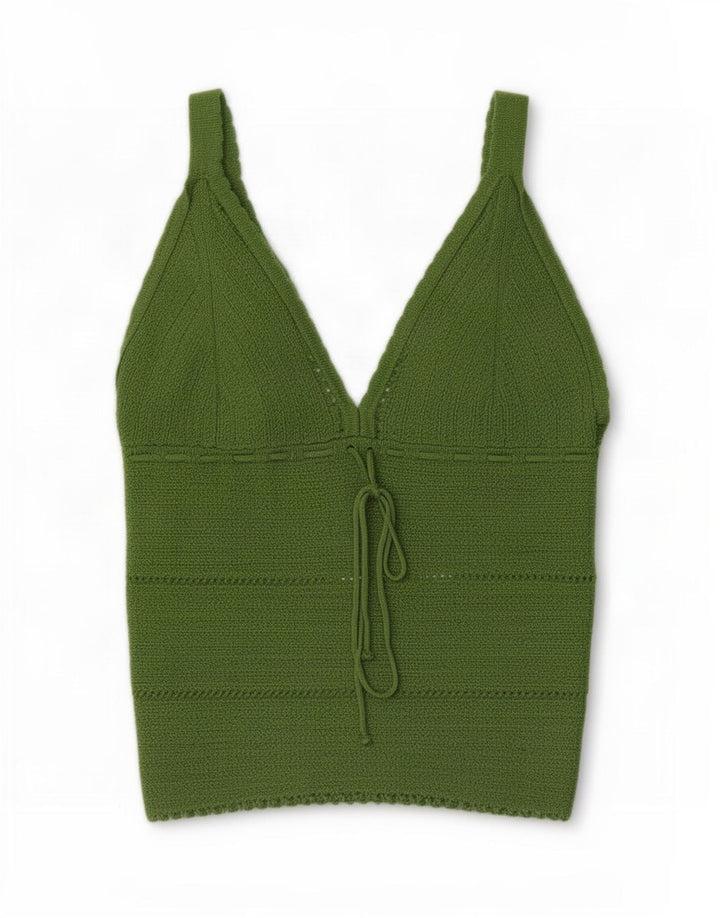 Zara Womens Crop Cami Top UK 8 Lille grøn polyamid
