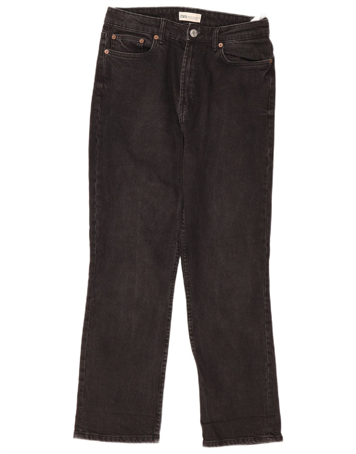 Zara Dame Straight Jeans EU 42 Large W32 L29 Sort