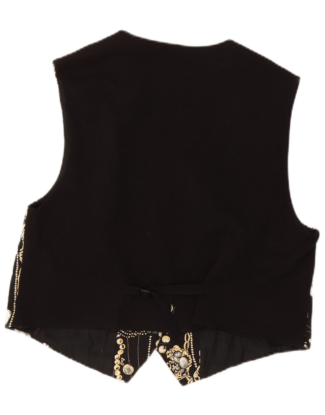 Franken Walder Dame abstrakt mønster vest IT 46 Large Black Acetate