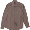 Calvin Klein Herre Fitted Shirt Suze 41 16 Stor Grå Bomuld