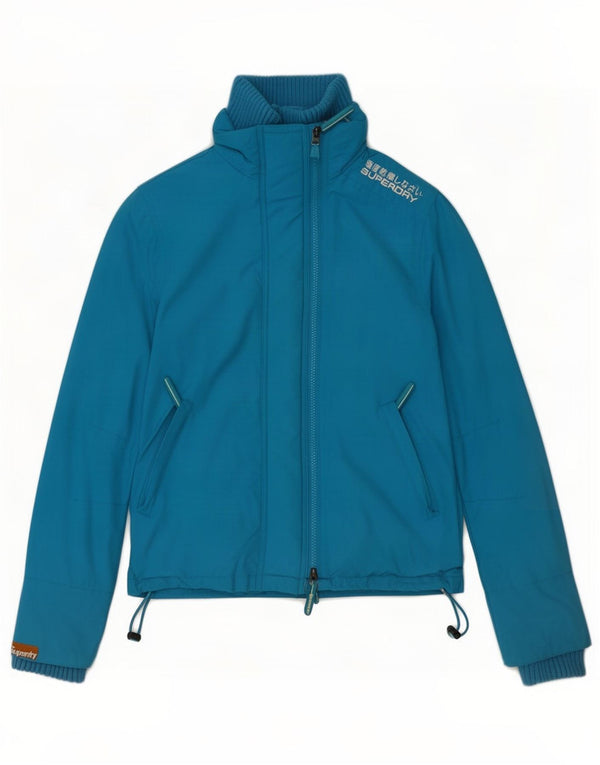 Superdry regnjakke til kvinder UK 10 Lille blå nylon