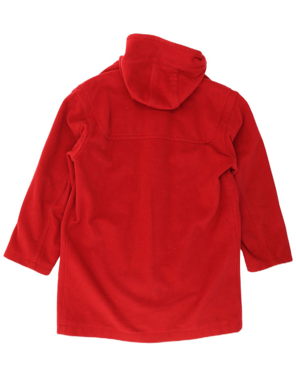 Sisley Dame Hooded Oversized Duffel Coat UK 16 Large Red Wool