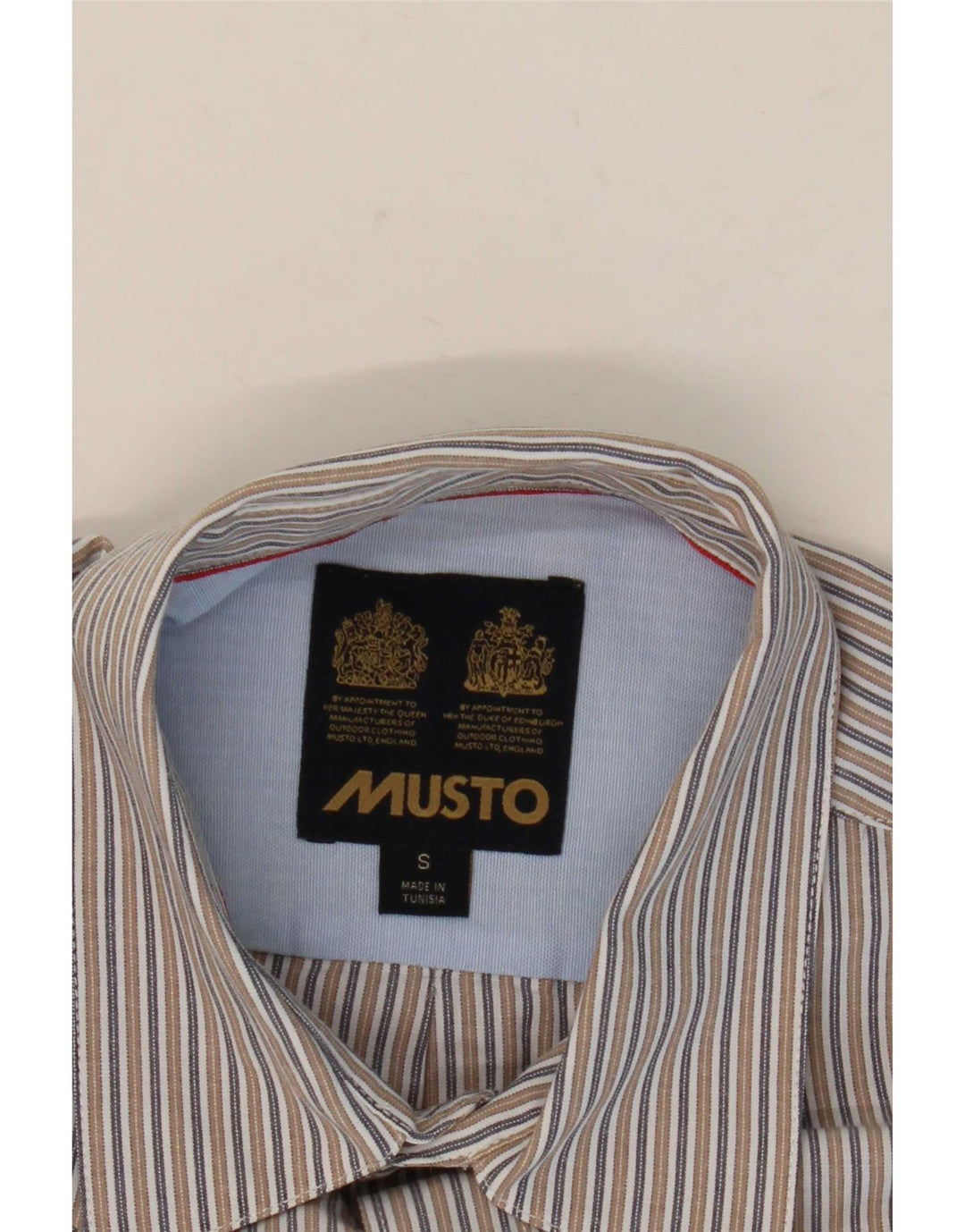 Musto herreskjorte lille beige nålestribe