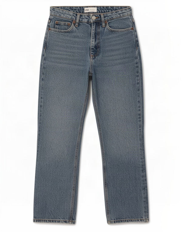 Zara Dame Bootcut Jeans EU 36 XS W26 L26 Blå Bomuld