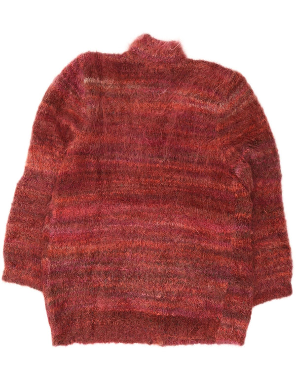 Vintage oversized cardigan sweater til kvinder UK 18 XL Burgundy