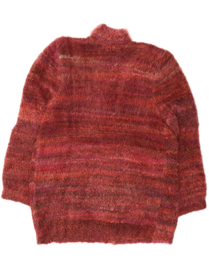 Vintage oversized cardigan sweater til kvinder UK 18 XL Burgundy