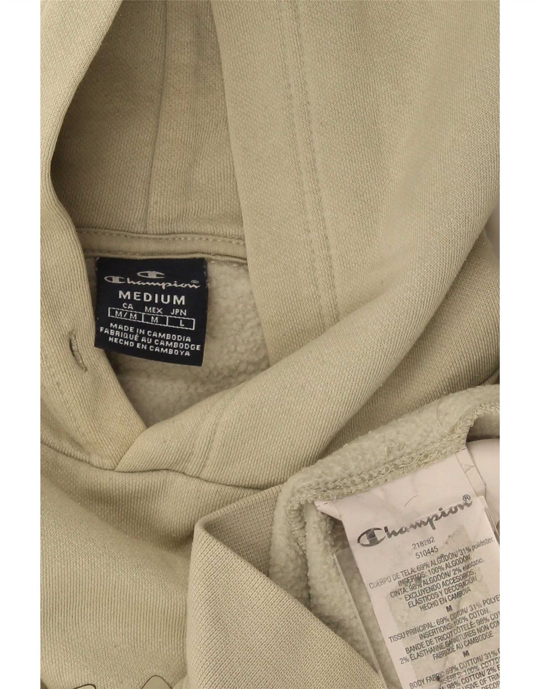 Champion Herre grafisk hættetrøje Jumper Medium Khaki Bomuld