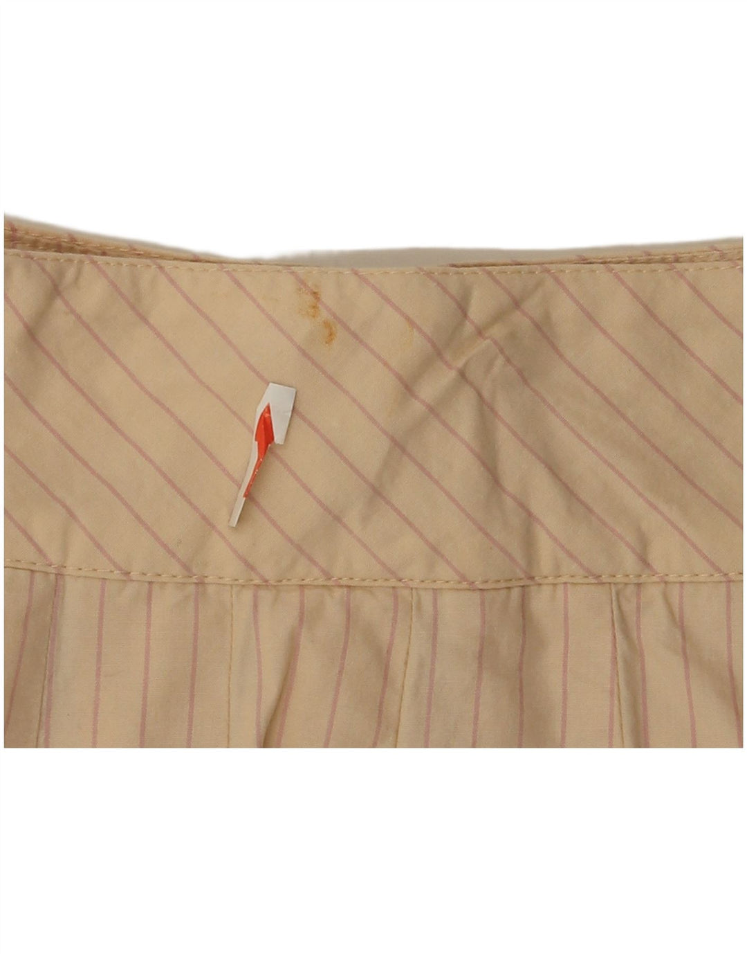 Zara Dame Mini Wrap Nederdel Medium W28 Beige Nålestribet Bomuld