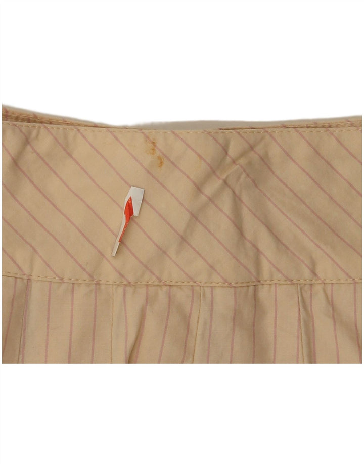 Zara Dame Mini Wrap Nederdel Medium W28 Beige Nålestribet Bomuld