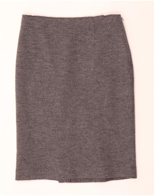 LUISA SPAGNOLI Dame Pencil Skirt IT 42 Medium W28 Grå Uld