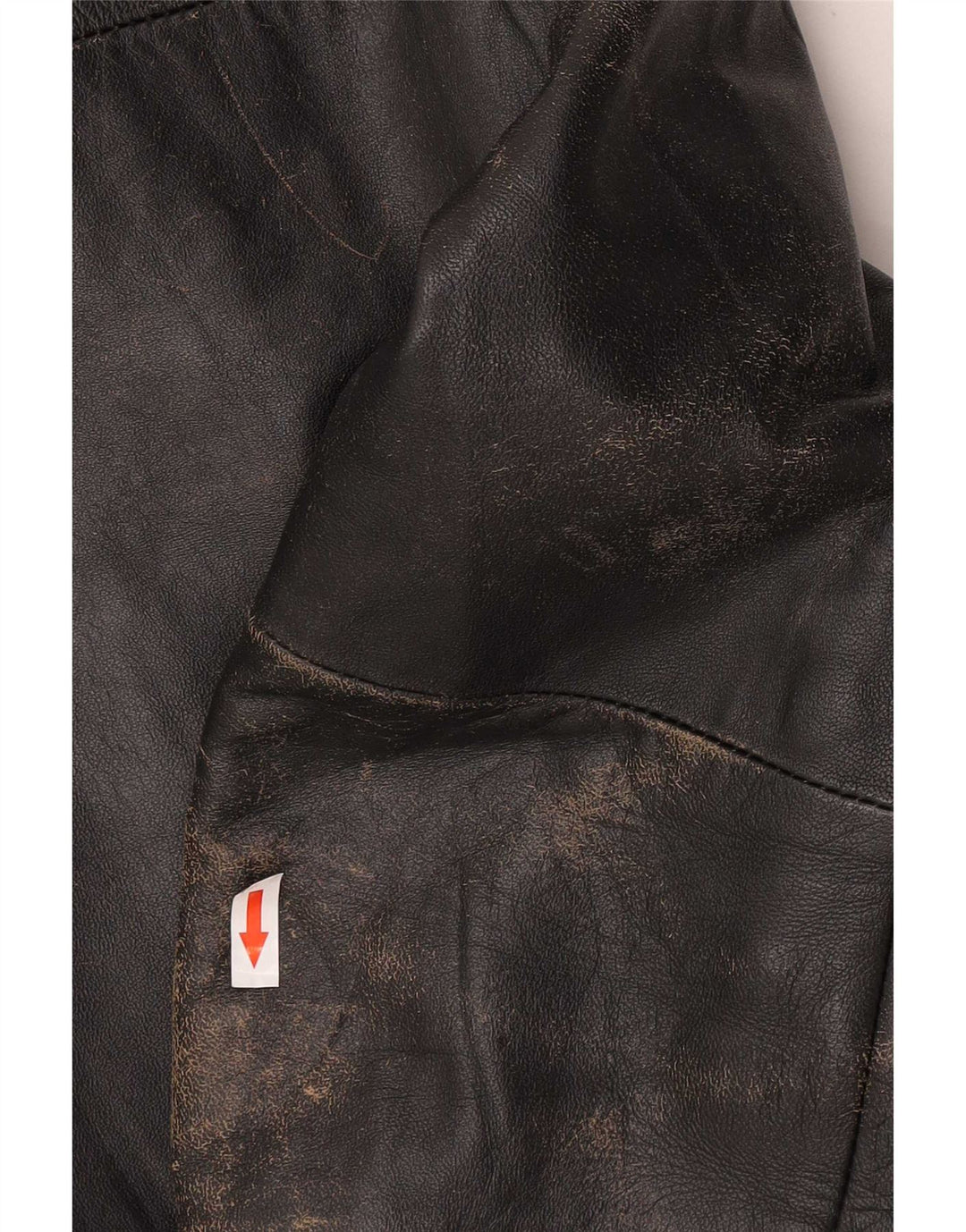 Vintage Herre Biker Læderjakke IT 54 2XL Sort Læder
