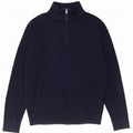 Gap Herre Zip Neck Jumper Sweater Stor Marineblå Bomuld