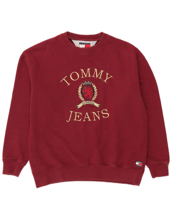 Tommy Hilfiger Herre Grafisk Sweatshirt Jumper Medium Bourgogne Bomuld