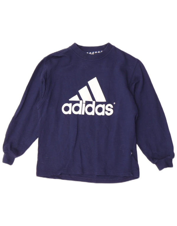 Adidas drenge grafisk top langærmet 11-12 år marineblå bomuld