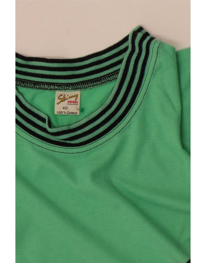 Huber Sweatshirt Jumper EU 40 Medium Grøn Colourblock Retro