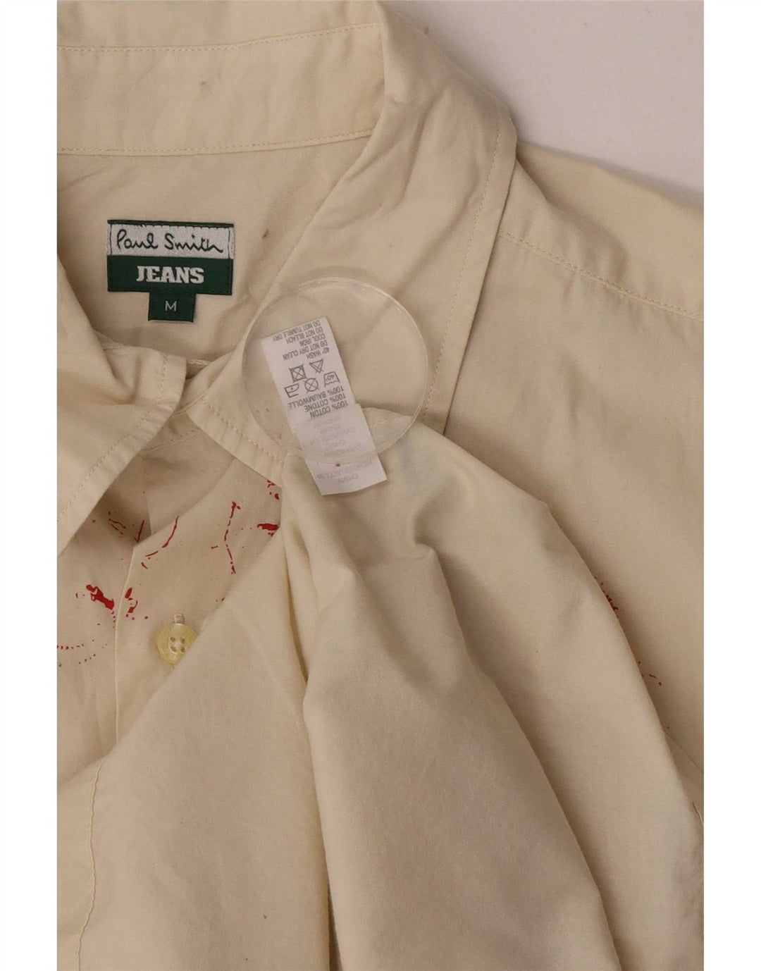 Paul Smith Herre grafisk skjorte Medium hvid blomstret bomuld
