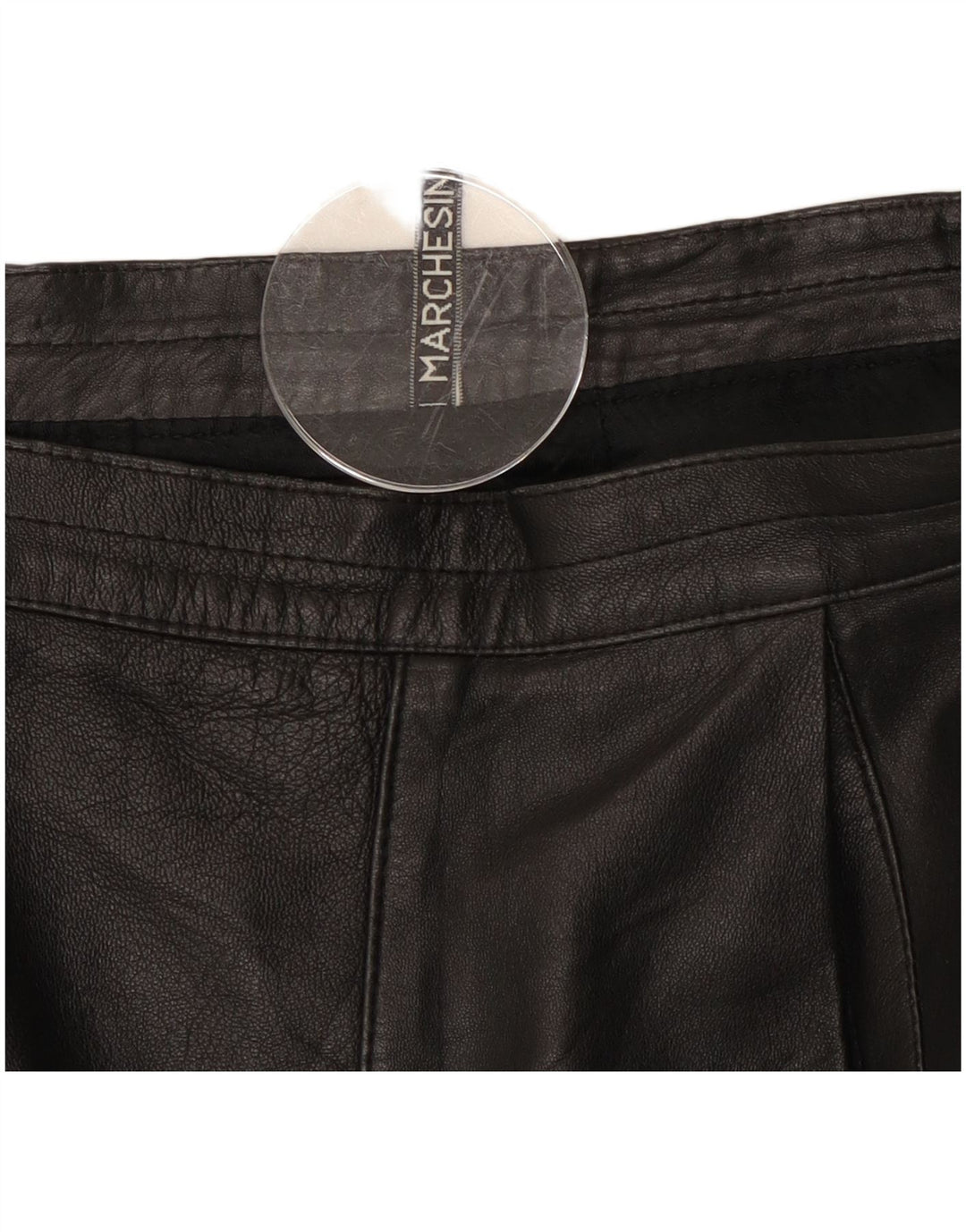 Vintage lædernederdel til kvinder W28 Medium Black