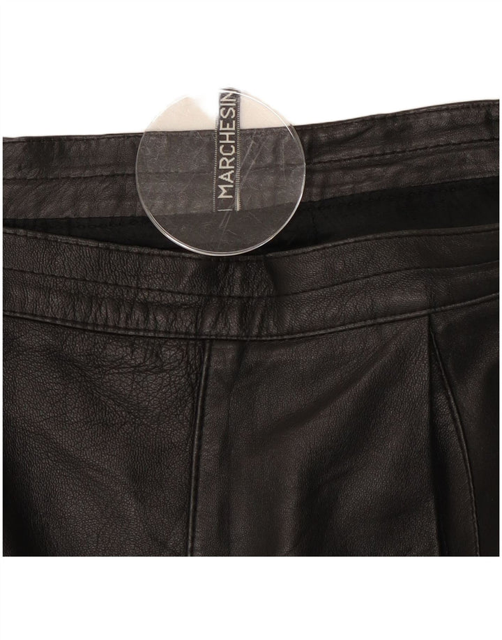 Vintage lædernederdel til kvinder W28 Medium Black