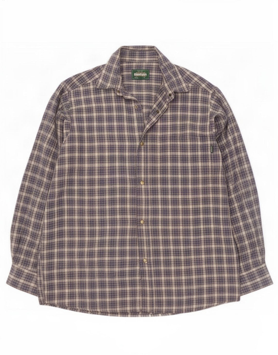 Rohan Herre flannel skjorte lille marineblå plaid bomuld
