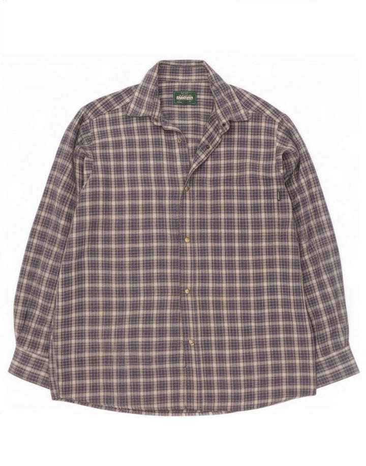 Rohan Herre flannel skjorte lille marineblå plaid bomuld