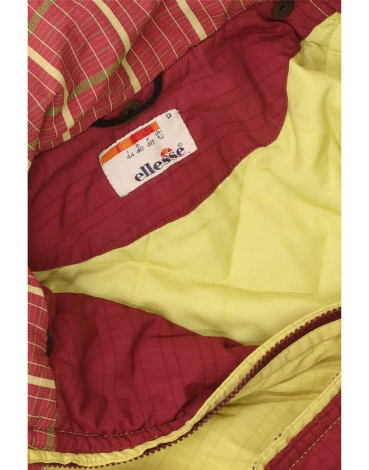 Ellesse Dame Hooded Windbreaker Jacket UK 12 Medium Yellow Colourblock